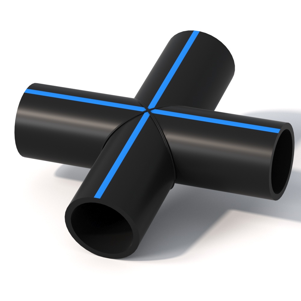 Детали соединительные сварные из полиэтилена для напорных трубопроводов по ТУ, крестовина сварная диаметром 450 мм .jpg